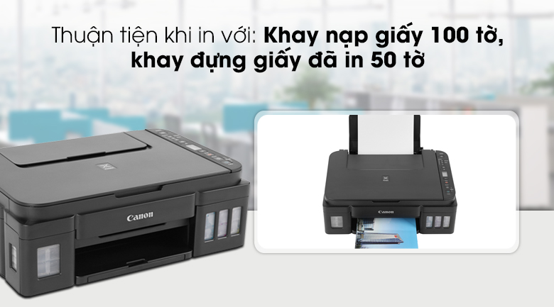 Máy in phun màu đa năng In-Scan-Copy Canon PIXMA G3010 - In liên tục