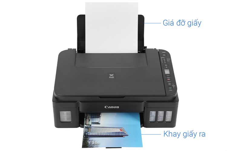 Máy In Phun Màu Canon đa năng in scan copy PIXMA G3010 Wifi Màu Đen