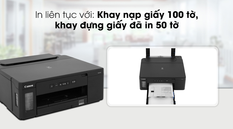 Máy in phun màu Canon PIXMA GM2070 - Khay nạp giấy chứa được 100 tờ