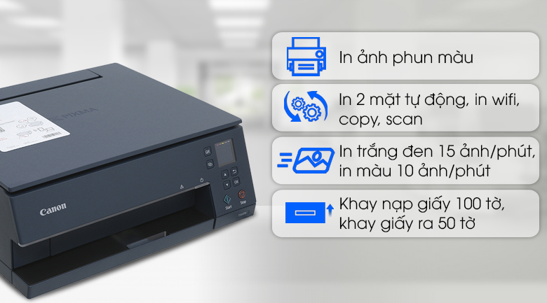 Máy In Ảnh Phun Màu Canon PIXMA TS6370 Wifi