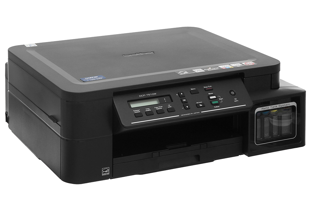 Máy In Phun Màu Brother đa năng in scan copy DCP-T510W Wifi Màu Đen