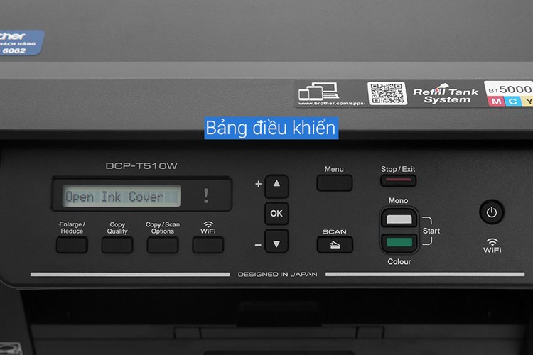 Máy In Phun Màu Brother đa năng in scan copy DCP-T510W Wifi Màu Đen