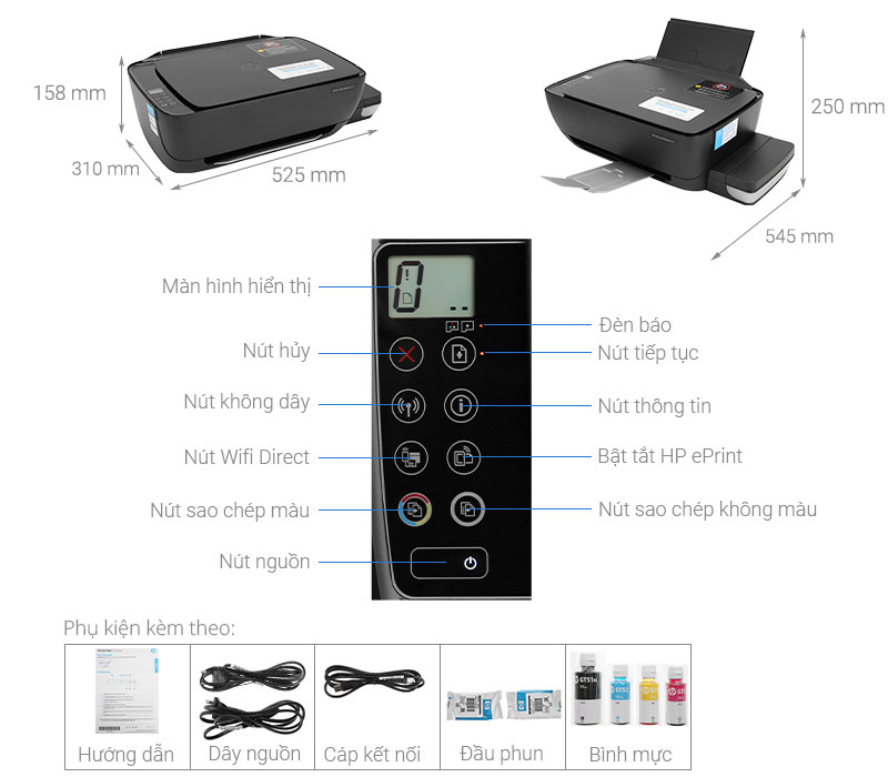 Máy In Phun Màu HP đa năng in scan copy Ink Tank 415 WiFi (Z4B53A)