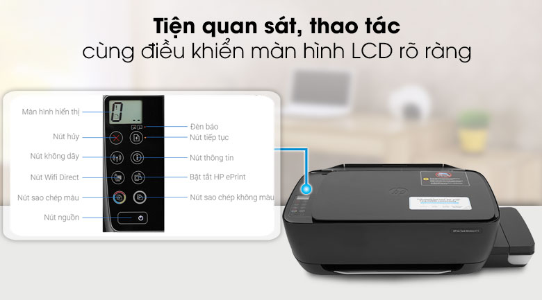 Máy In Phun Màu HP đa năng in scan copy Ink Tank 415 WiFi (Z4B53A)