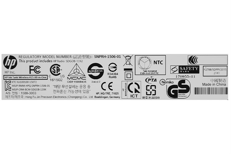 Máy In Phun Màu HP đa năng in scan copy Ink Tank 415 WiFi (Z4B53A) Màu Đen