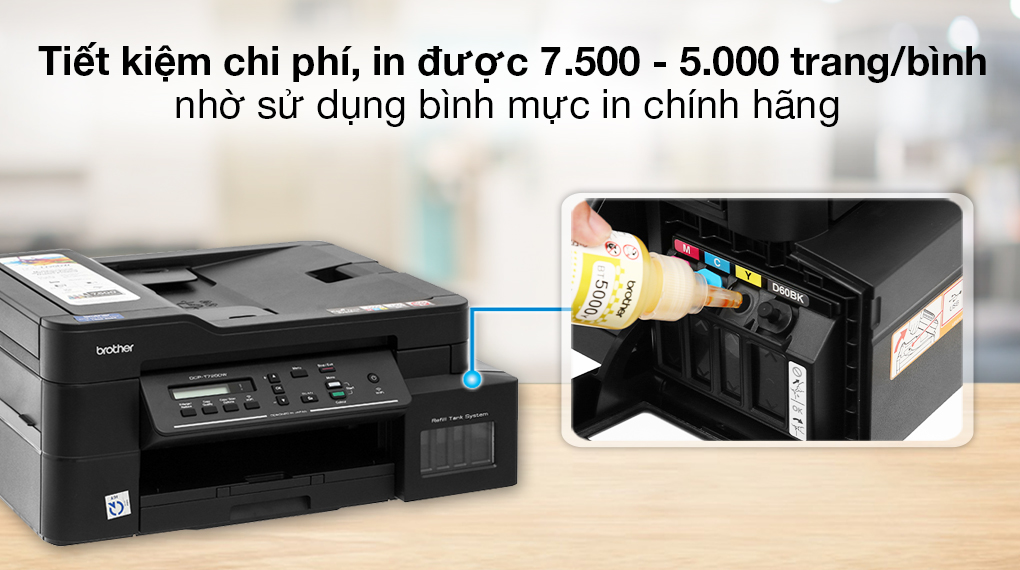 Máy in phun màu đa năng In-Scan-Copy Brother DCP-T720DW - Mực in
