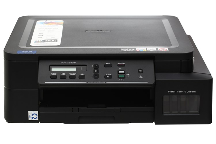 Máy in phun màu đa năng Brother DCP-T520W Wifi Màu Đen