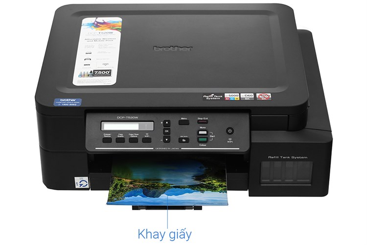 Máy in phun màu đa năng Brother DCP-T520W Wifi Màu Đen
