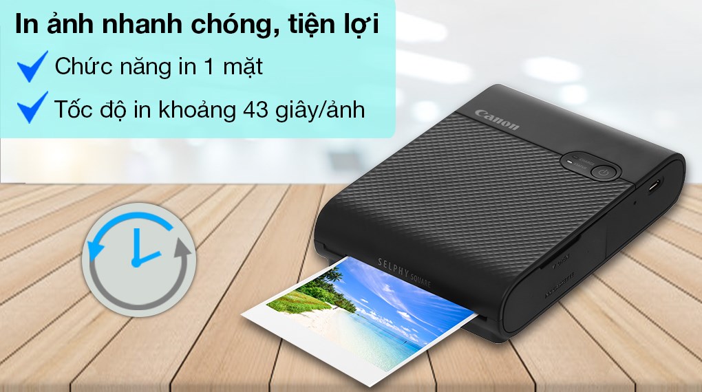 Máy in ảnh SELPHY SQUARE Canon QX10 Đen