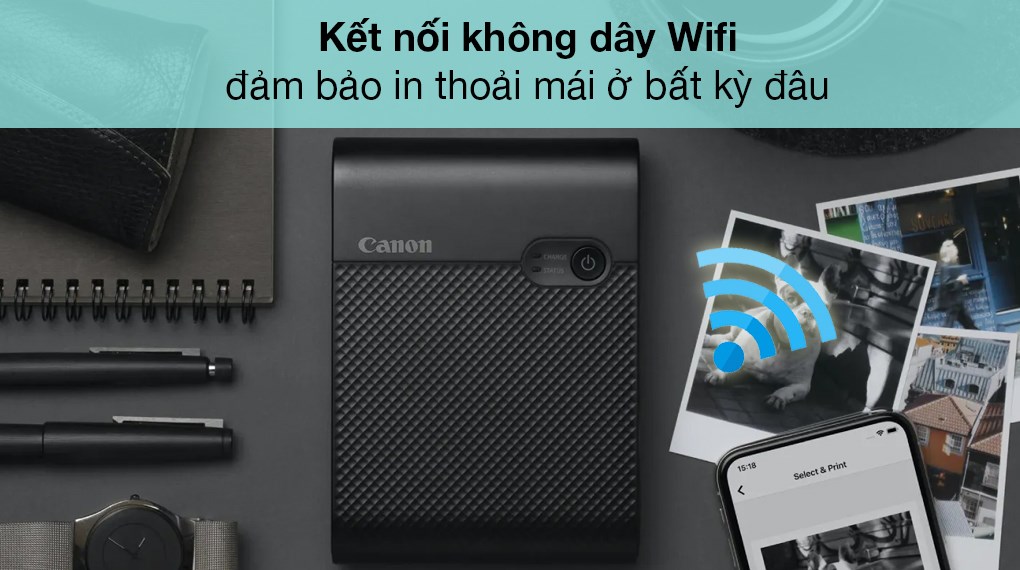 Máy in ảnh SELPHY SQUARE Canon QX10 Đen