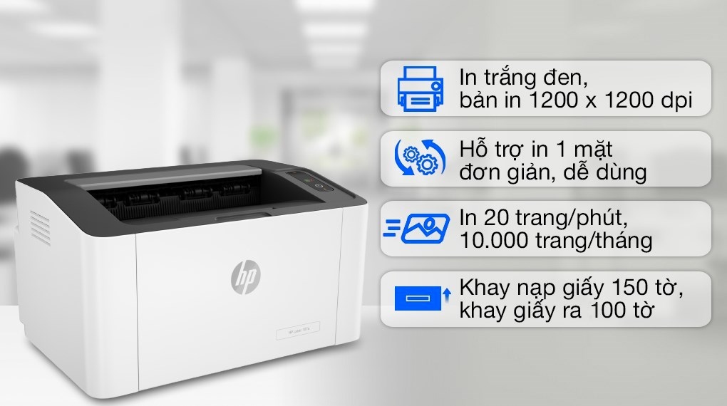 Máy in laser trắng đen đơn năng HP 107a (4ZB77A)