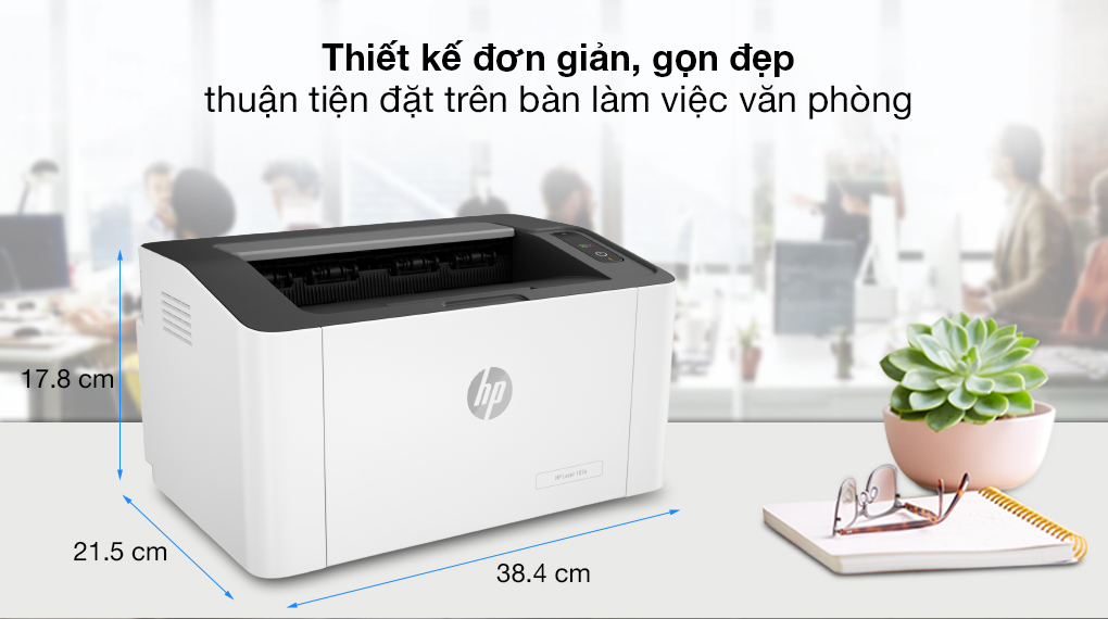 Gọn đẹp - Máy in Laser Trắng Đen HP 107a (4ZB77A)