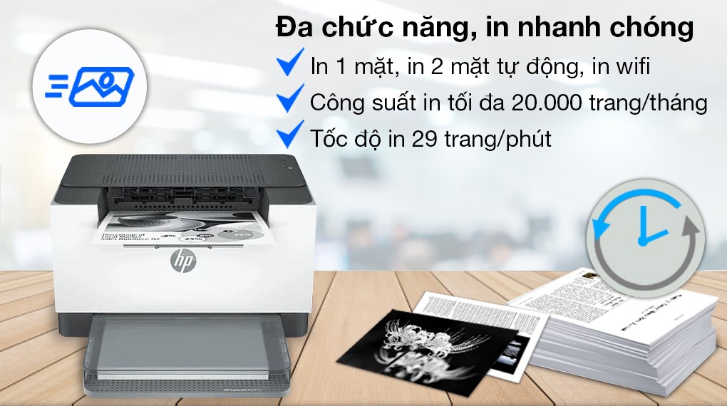 Máy in laser trắng đen đơn năng HP LaserJet M211dw Wifi (9YF83A)