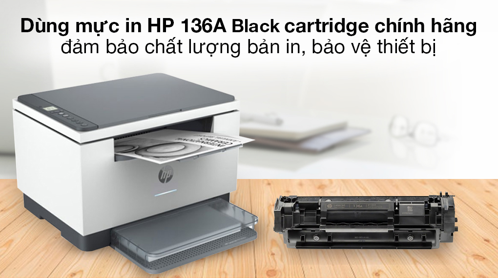 Máy in Laser trắng đen HP LaserJet MFP M236dw//Wifi/đa năng (In/scan/copy) (9YF95A) - Dùng mực in 136A Black cartridge đảm bảo chất lượng bản in tốt