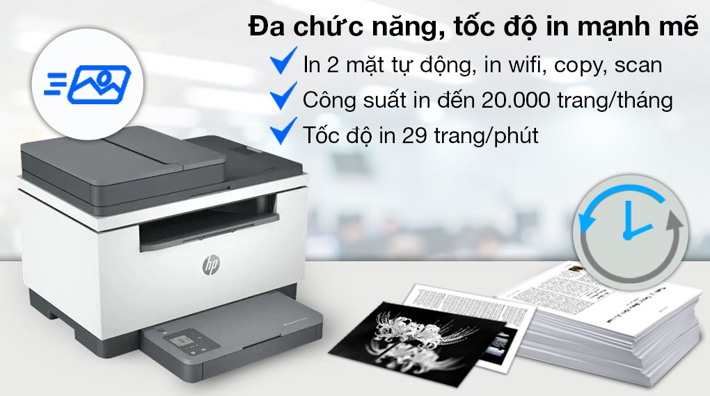 Máy in laser trắng đen đa năng HP LaserJet MFP M236sdw Wifi (9YG09A)