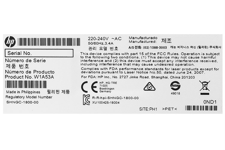 Máy in Laser trắng đen HP LaserJet Pro M404dn (W1A53A) Màu Trắng