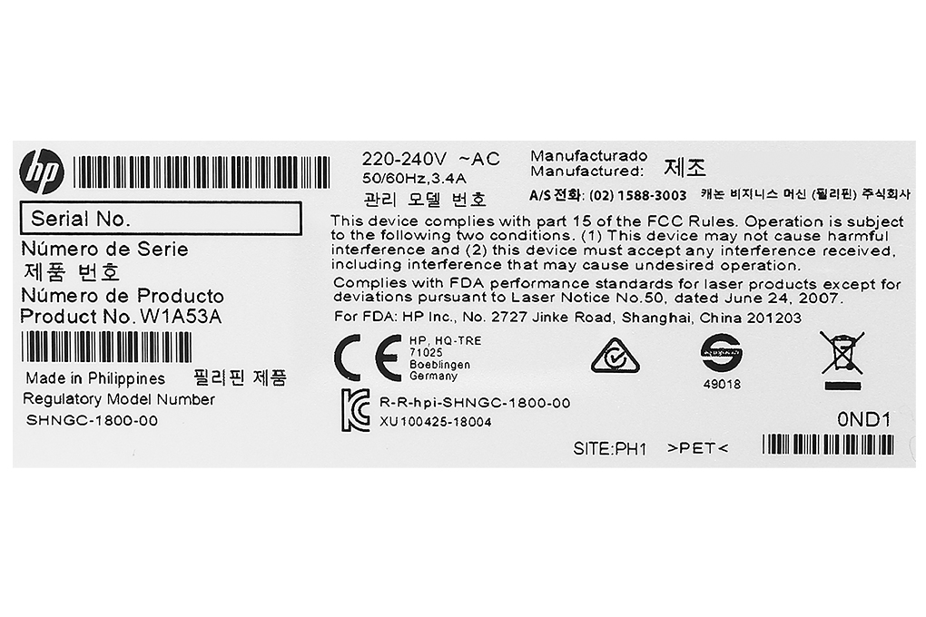 Máy in Laser trắng đen HP LaserJet Pro M404dn (W1A53A) Màu Trắng