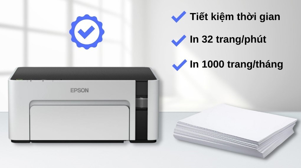 Máy In Phun Trắng Đen Đơn Năng Epson M1100 (C11CG95501)