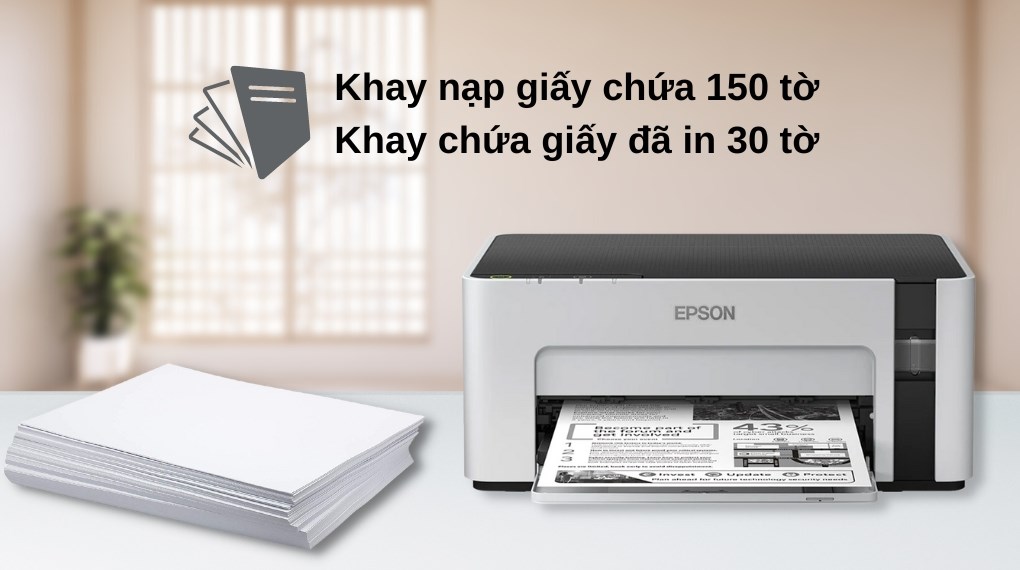 Máy In Phun Trắng Đen Đơn Năng Epson M1100 (C11CG95501)