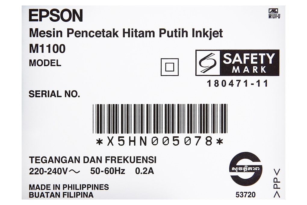 Máy In Phun Trắng Đen Đơn Năng Epson M1100 (C11CG95501) Màu Trắng