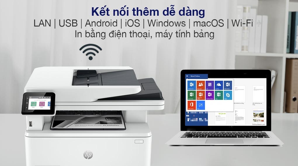 Máy In Laser Trắng Đen Đa Năng HP 4103fdw Wifi (2Z629A)