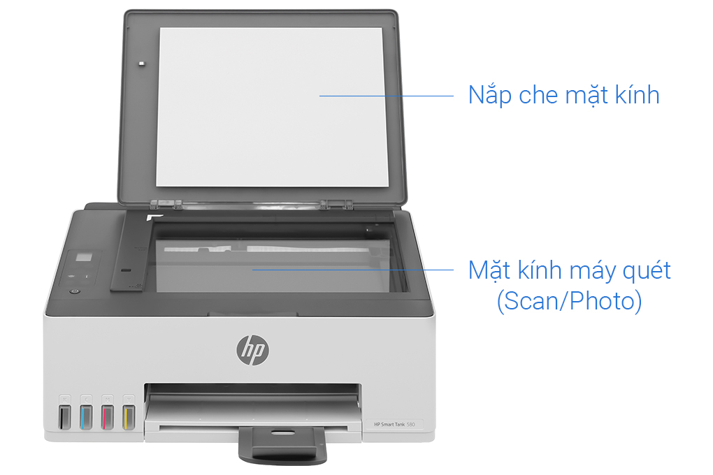 Máy in phun màu đa năng HP Smart Tank 580 Wifi (1F3Y2A) Màu Trắng