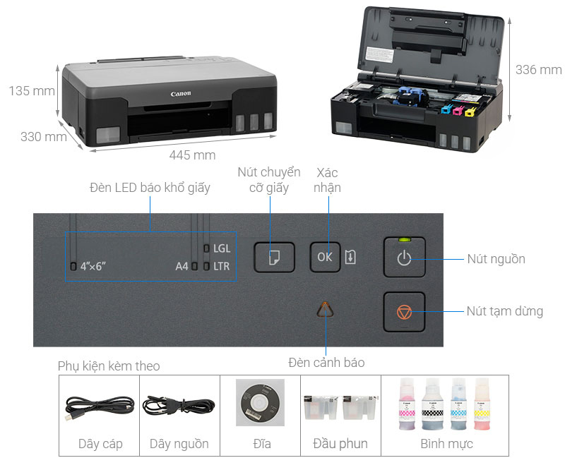 Máy in phun màu đơn năng Canon PIXMA G1020