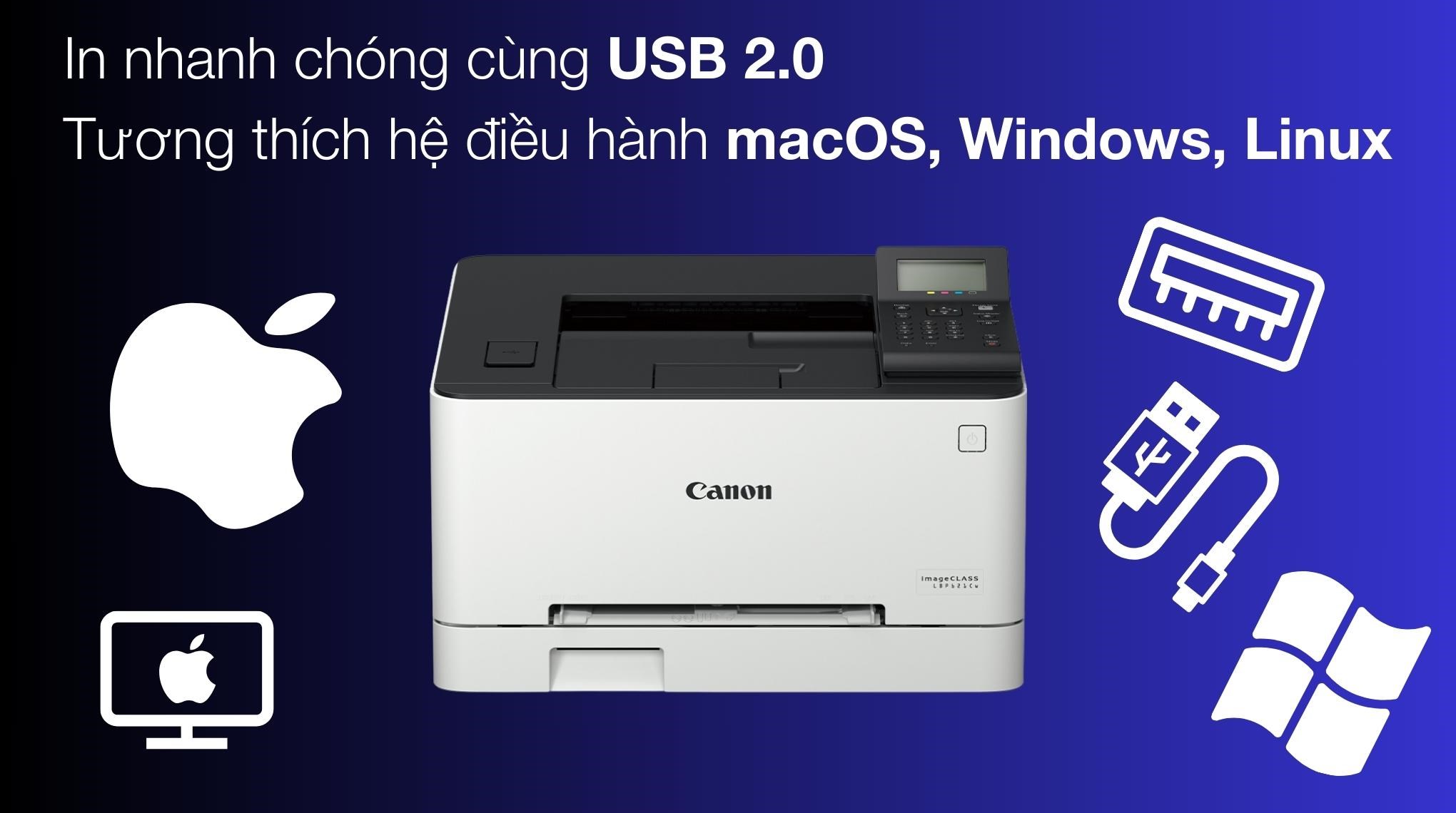 Máy in laser màu đơn năng Canon LBP621CW Wifi