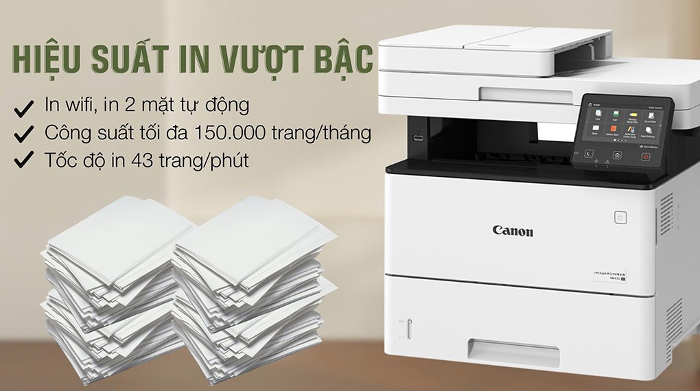 Máy in laser trắng đen đa năng Canon iR1643i II Wifi