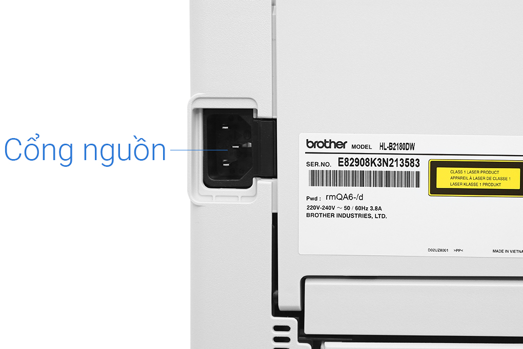 Máy in laser trắng đen đơn năng Brother HL-B2180DW Wifi Màu Trắng