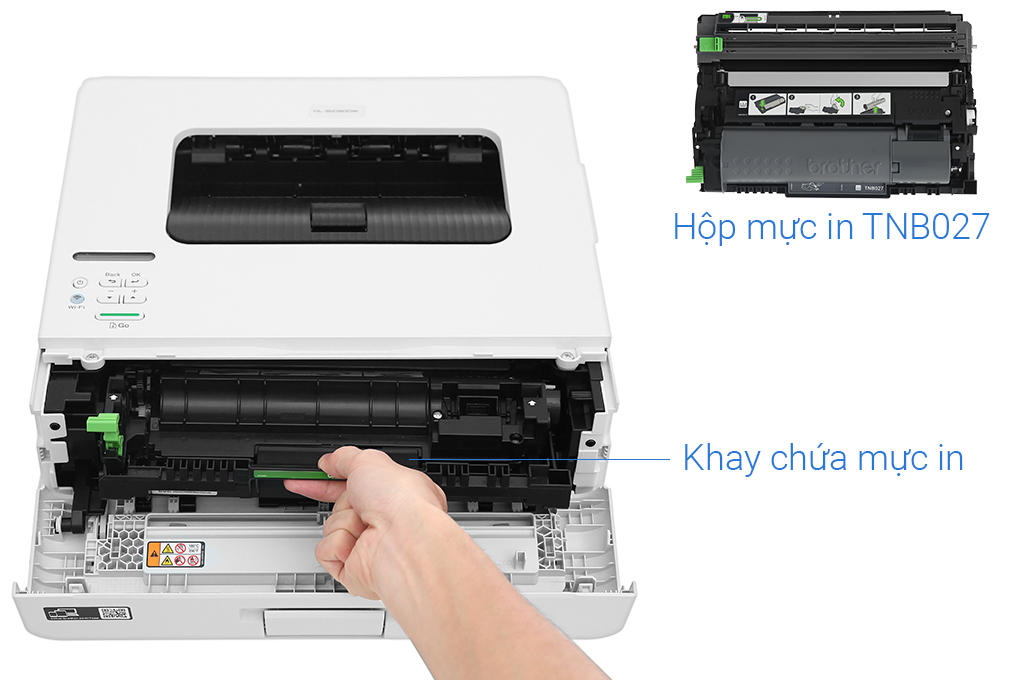 Máy in laser trắng đen đơn năng Brother HL-B2180DW Wifi Màu Trắng