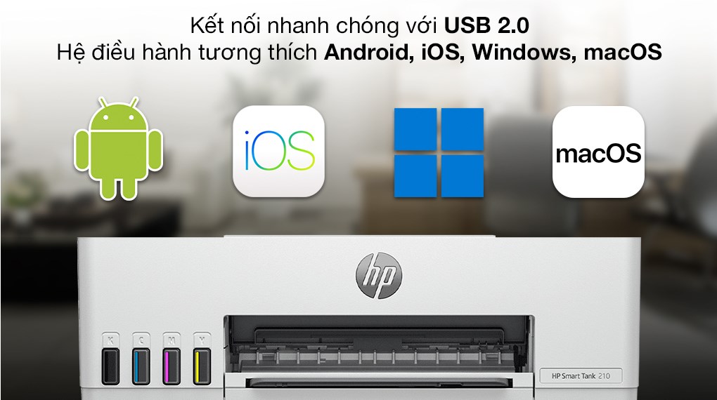 Máy in phun màu đơn năng HP Smart Tank 210 Wifi (3D4L3A)