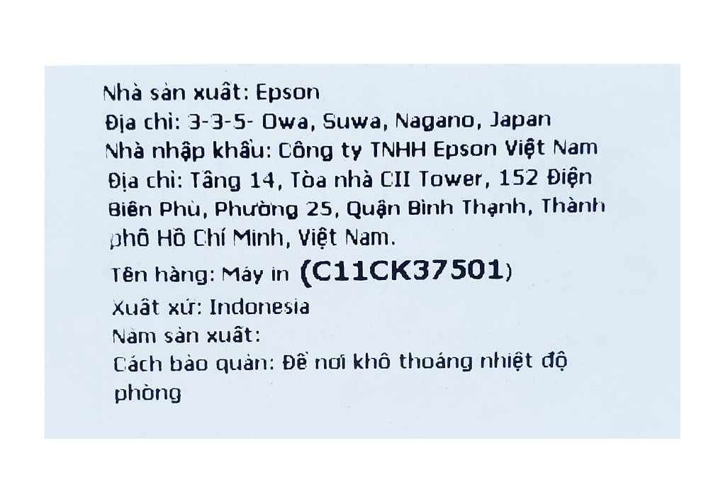 Máy In phun màu đơn năng Epson EcoTank L8050 Wifi (C11CK37501) Màu Đen