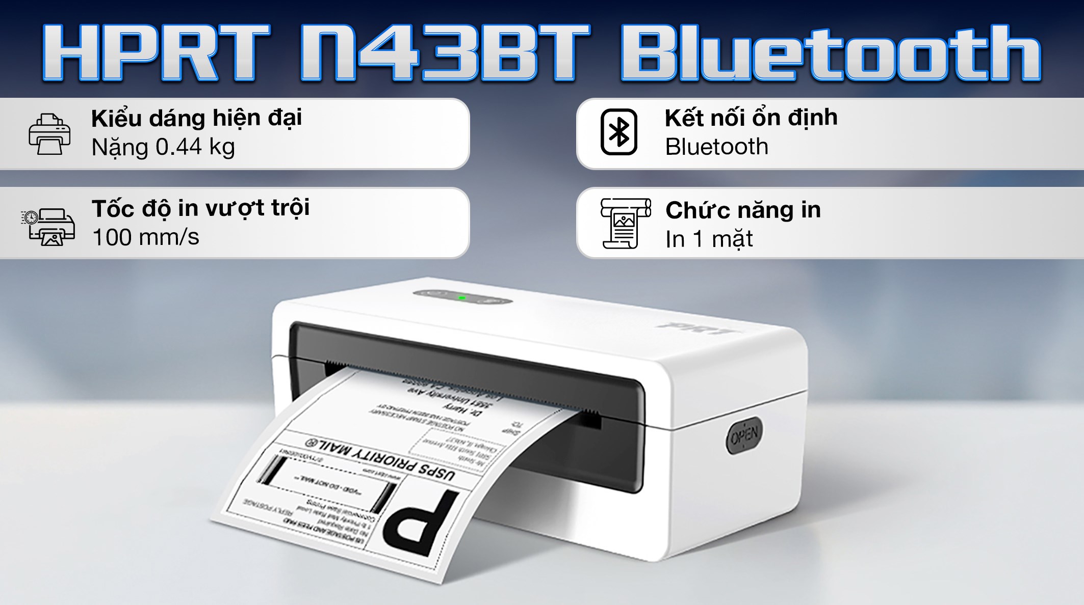 Máy in nhiệt HPRT N43BT Bluetooth