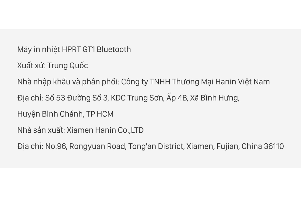 Máy in nhiệt HPRT GT1 Wifi Màu Trắng