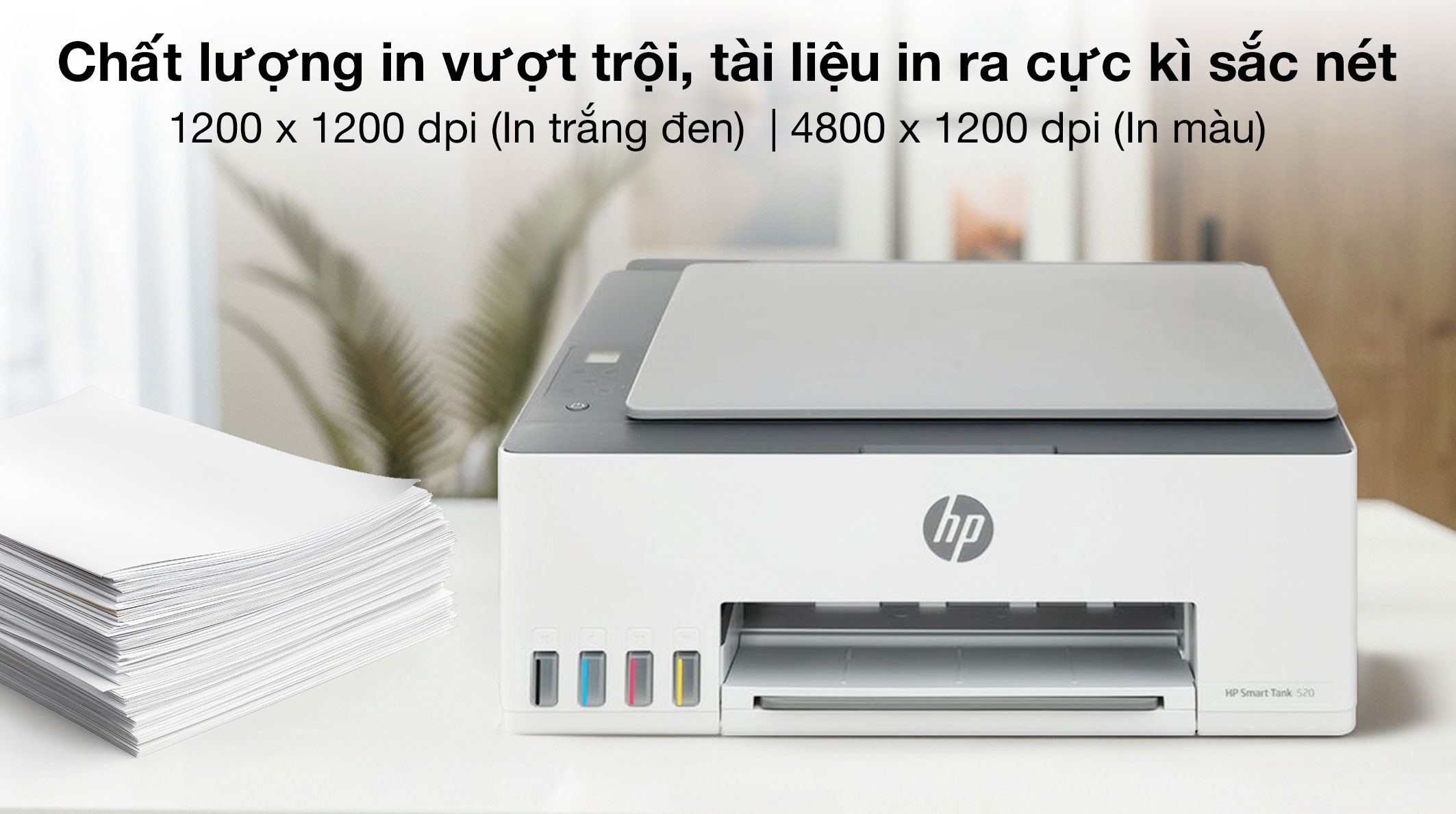 Máy in phun màu đa năng HP Smart Tank 520 (1F3W2A)