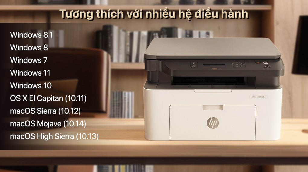 Máy in laser trắng đen đa năng HP LaserJet MFP 136w Wifi (4ZB86A)
