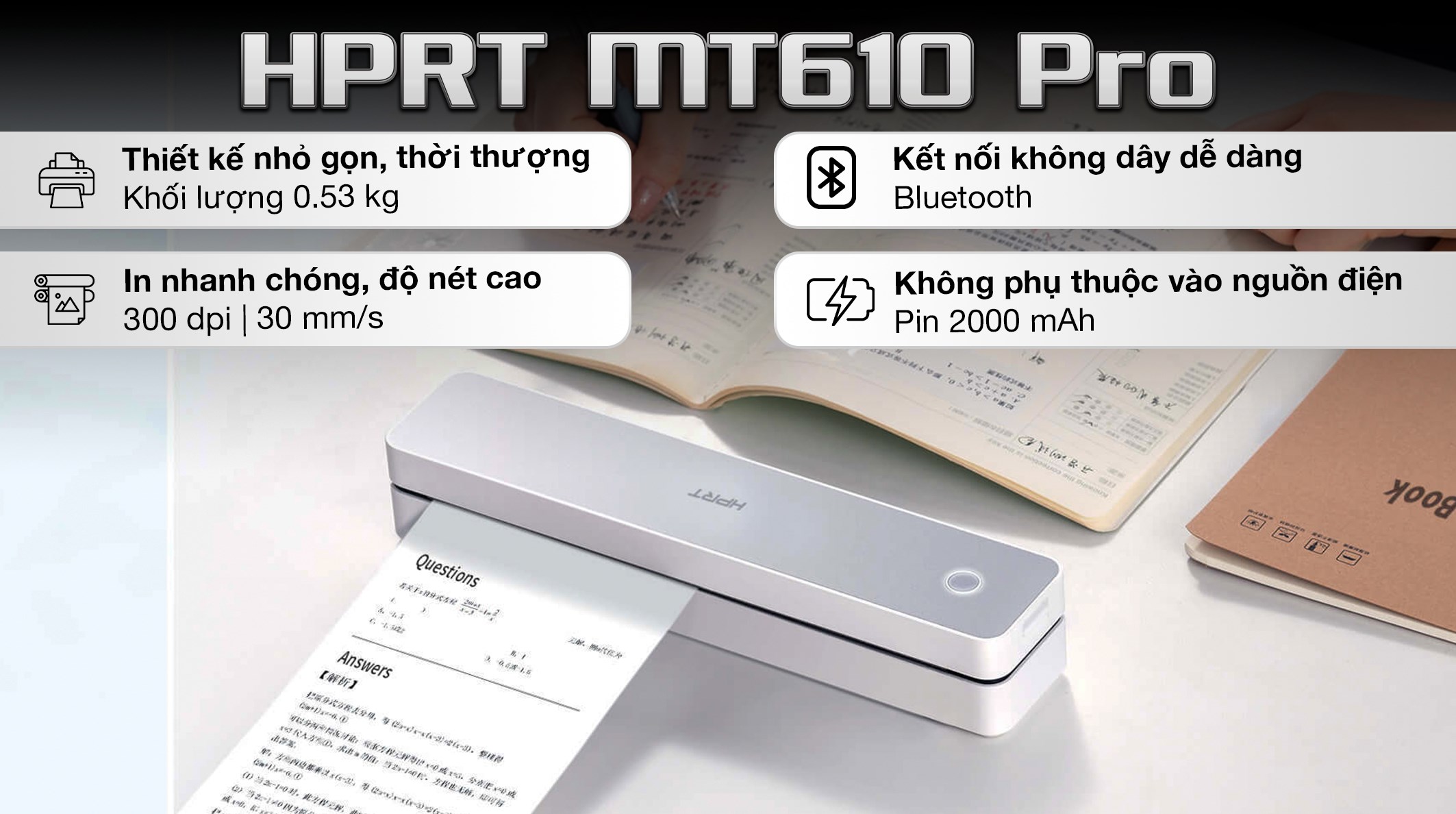 Máy in nhiệt di động HPRT MT610 Pro