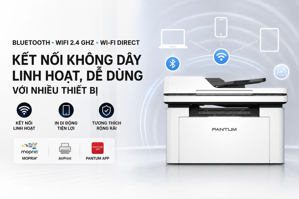 Máy in laser trắng đen đa năng Pantum BM2310AW Wifi