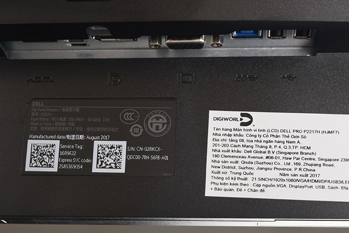 Màn hình máy tính Dell HD 21.5 inch P2217H Màu Đen