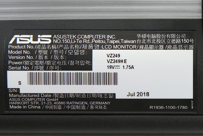 Màn hình Asus Full HD 23.8 inch VZ249HE Màu Đen