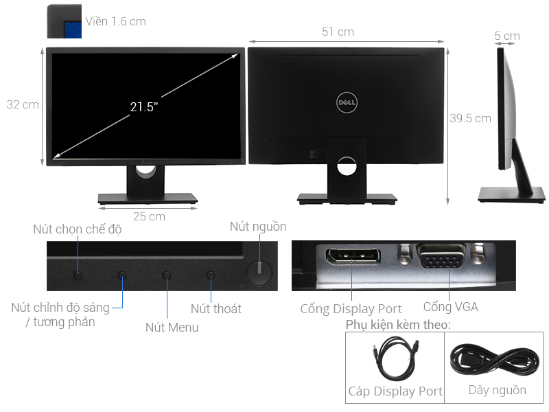 LCD Dell 21.5 inch Full HD (E2216H)