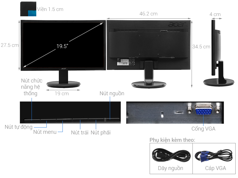 Màn hình Acer Full HD 19.5 inch K202HQL