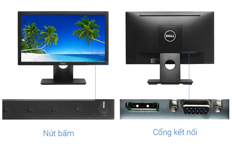 Màn hình LCD Dell 18.5 inch HD (E1916HV) Màu Đen