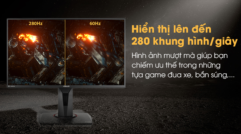 LCD ASUS TUF Gaming (VG259QM) đem đến những hình ảnh sắc nét 