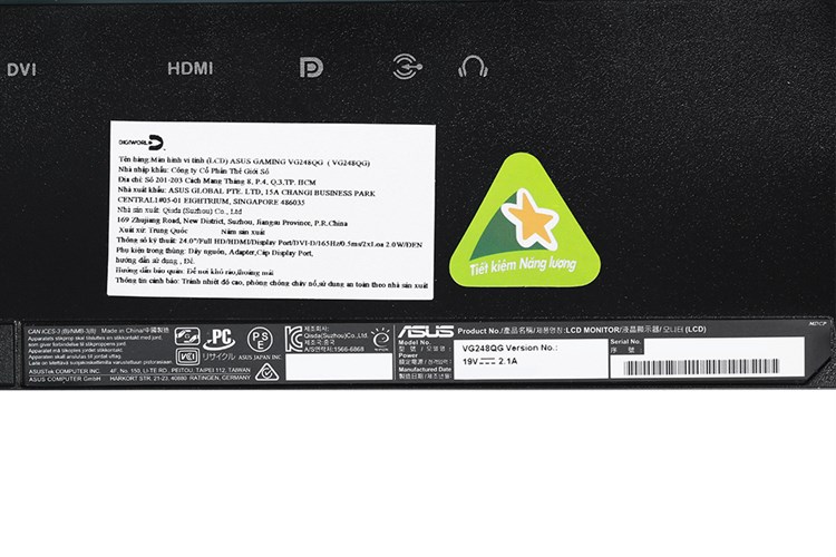 ASUS LCD Gaming 24 inch Full HD 0.5ms 165Hz (VG248QG) Màu Đen