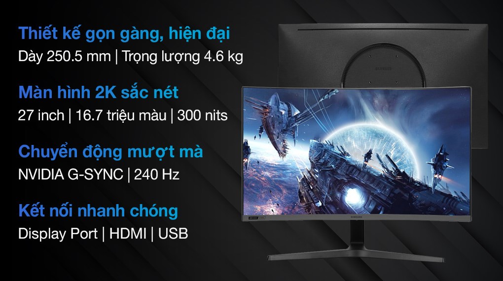 Màn hình Samsung Gaming LC27RG50FQEXXV 27 inch (LC27RG50FQEXXV) - Chính  hãng, giá rẻ