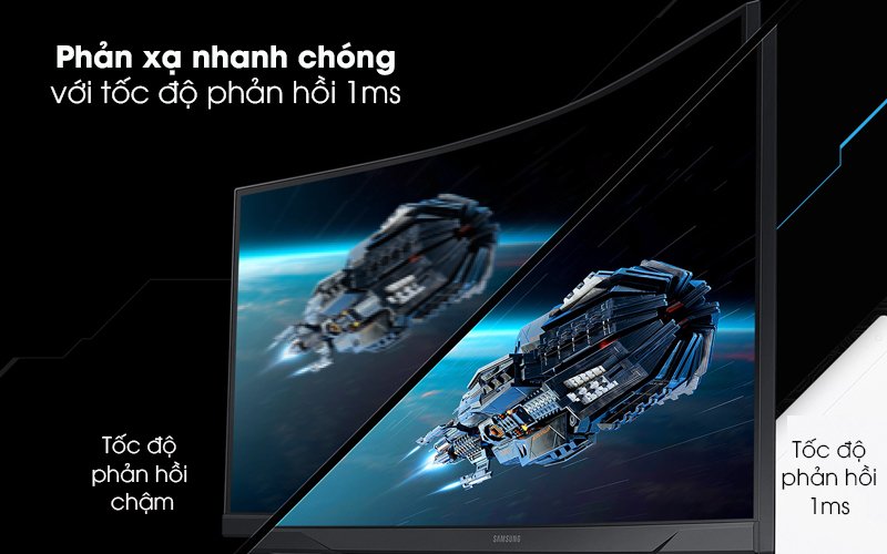 Màn hình máy tính LCD Samsung Gaming 32 inch WQHD 144Hz 1ms/HDR10 (LC32G55TQWEXXV) - Tốc độ phản hồi siêu tốc 1ms