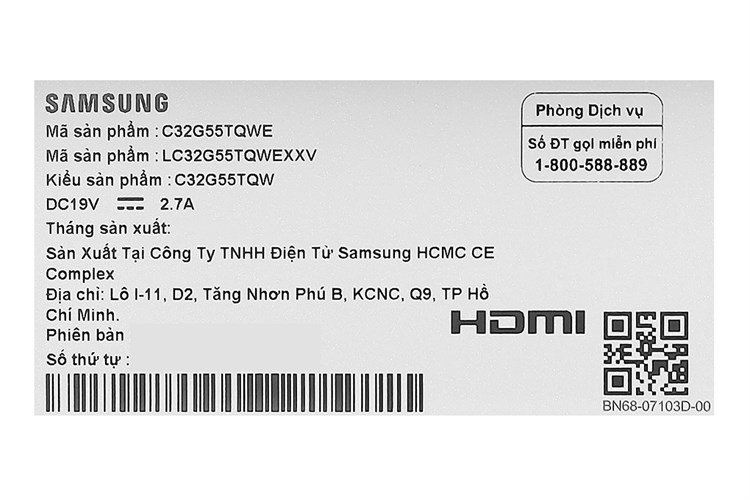 Samsung LCD Gaming 32 inch WQHD 144Hz 1ms (LC32G55TQWEXXV) Màu Đen