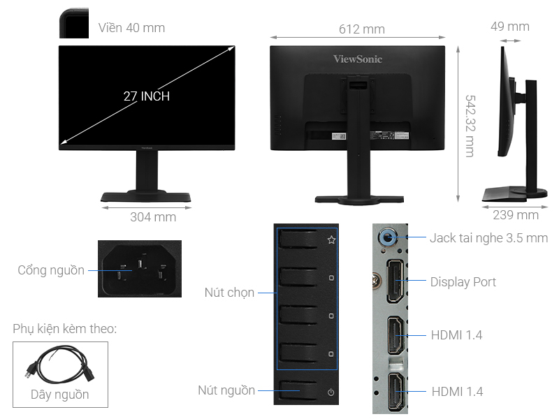 ViewSonic LCD Gaming XG2705 27 inch Full HD 144Hz 1ms